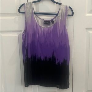 Attitudes by Renee Gradient Purple and Black Tank Top